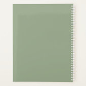 Modern Script Sage Green Minimalistic Wedding Planner (Achterkant)