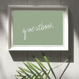Modern Script Sage Green Minimalistic Wedding Poster