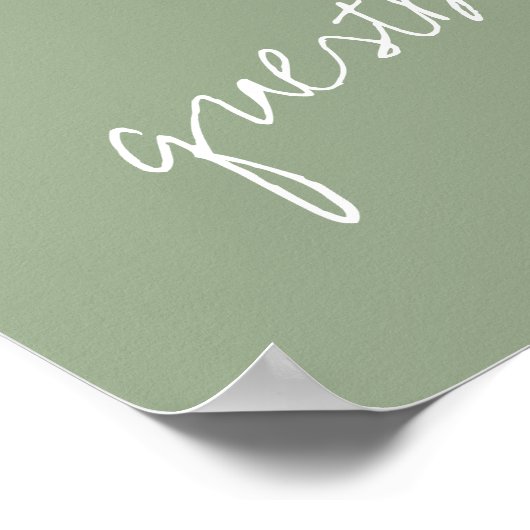 Modern Script Sage Green Minimalistic Wedding Poster (Hoek)