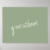 Modern Script Sage Green Minimalistic Wedding Poster (Voorkant)
