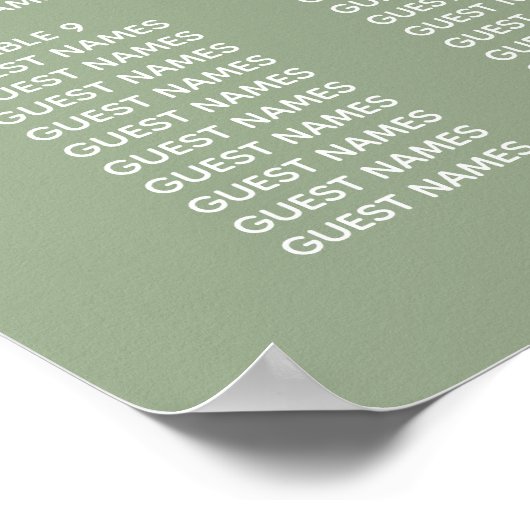 Modern Script Sage Green Minimalistic Wedding Poster (Hoek)
