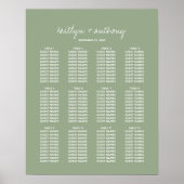Modern Script Sage Green Minimalistic Wedding Poster (Voorkant)