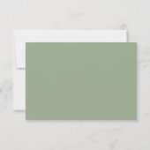 Modern Script Sage Green Minimalistic Wedding RSVP Kaartje (Achterkant)