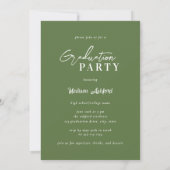 Modern Script Sage Green Photo Graduation Party Kaart (Achterkant)