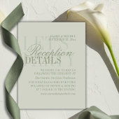 Modern Script Sage Green Wedding Details Informatiekaartje