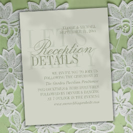 Modern Script Sage Green Wedding Details Informatiekaartje