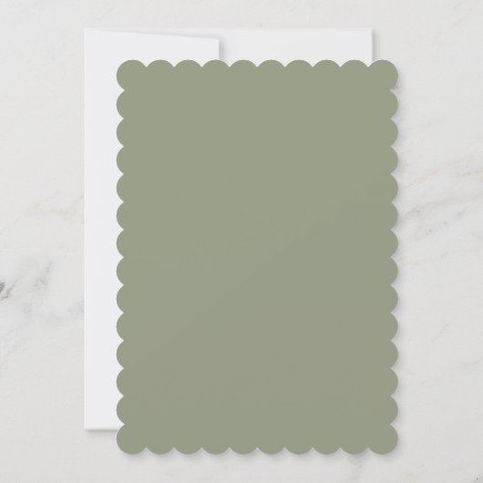 Modern Script Sage Green Wedding Photo Save The Date (Achterkant)