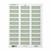 Modern Script Sage Green Wedding Retouradres Etiket (Full Sheet)