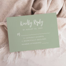Modern Script Sage Green Wedding