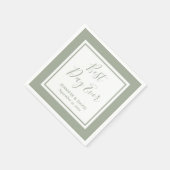 Modern Script Sage Green Wedding Servet (Hoek)