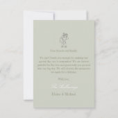 Modern Script Sage Green Wedding Thank You Card Bedankkaart (Achterkant)
