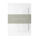 Modern Script Sage Green Wedding Uitnodigingen Wikkel (Voorkant Voorbeeld)