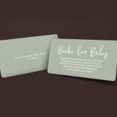 Modern Script Sage Groen Baby shower Boekaanvraag Informatiekaartje