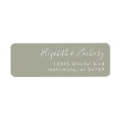 Modern Script Sage Groen retouradres Etiket (Voorkant)
