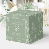 Modern Script Sage Oh Baby Eenvoudig Baby shower Bedankdoosjes