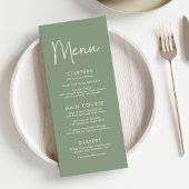 Modern Script Sage Oh Baby Eenvoudig Baby shower Menu