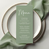 Modern Script Sage Oh Baby Eenvoudig Baby shower Menu
