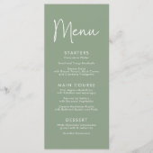 Modern Script Sage Oh Baby Eenvoudig Baby shower Menu (Voorkant)