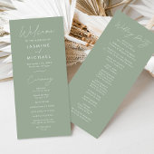 Modern Script Salie Groene Huwelijksprogramma