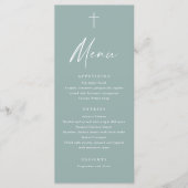 Modern Script Saliegroen Doop Menu (Voorkant)