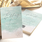 Modern Script Sand Hearts Beach Wedding Alles in é Kaart
