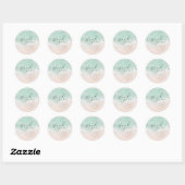Modern Script Sand Hearts Beach Wedding Dank u Ronde Sticker (Vel)