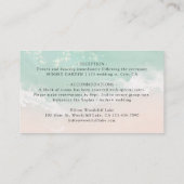 Modern Script Sand Hearts Beach Wedding Details Plaatskaartje (Achterkant)