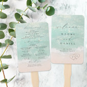 Modern Script Sand Hearts Beach Wedding Program Handwaaier