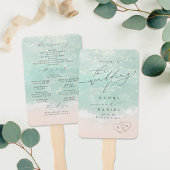Modern Script Sand Hearts Beach Wedding Program Handwaaier