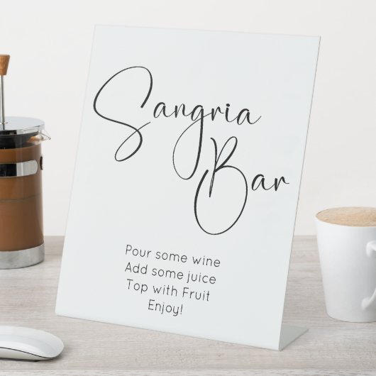 Modern Script Sangria Bar Reclamebord Met Voetstuk (Insitu)