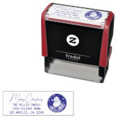 Modern Script Santa Merry Christmas Retouradres Zelfinktende Stempel (In situ)