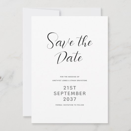 Modern script save the date (Voorkant)