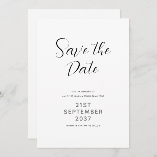Modern script save the date (Voorkant / Achterkant)