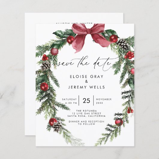 Modern Script Save the Date (Voorkant / Achterkant)