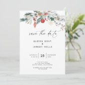 Modern Script Save the Date Kaart (Staand voorkant)