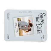 Modern Script Save the Date Retro Photo Wedding Magneet (Horizontaal)