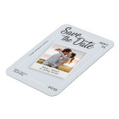 Modern Script Save the Date Retro Photo Wedding Magneet (Linkerzijde)