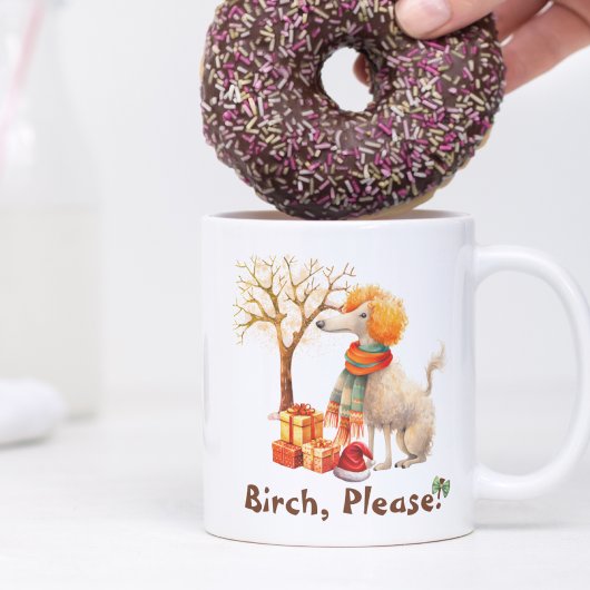 Modern Script Schattige Dog Waterverf Funny Christ Tweekleurige Koffiemok