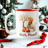 Modern Script Schattige Dog Waterverf Funny Christ Tweekleurige Koffiemok