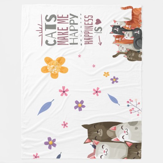 Modern Script Schattigee Cat Feline Animal Quote G Fleece Deken (Voorkant)