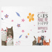 Modern Script Schattigee Cat Feline Animal Quote G Fleece Deken (Voorkant (Horizontaal))