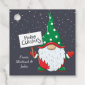 Modern Script Schattigee Christmas Gnome Bedankjes Labels (Voorkant)