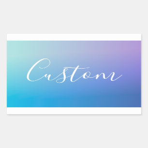 Modern Script Schrijven Kleurrijke Ombre Rechthoekige Sticker