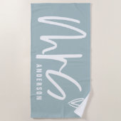 Modern script schrijven MRS huwelijksreis huwelijk Strandlaken (Voorkant)