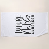 Modern script schrijven toekomst mevrouw verloving strandlaken (Voorkant)