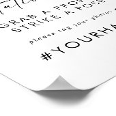 Modern Script Selfie Station Wedding Hashtag Sign Poster (Hoek)