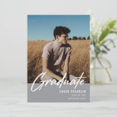 Modern Script Senior Class Photo Afstuderen (Staand voorkant)