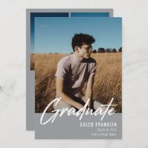 Modern Script Senior Class Photo Afstuderen