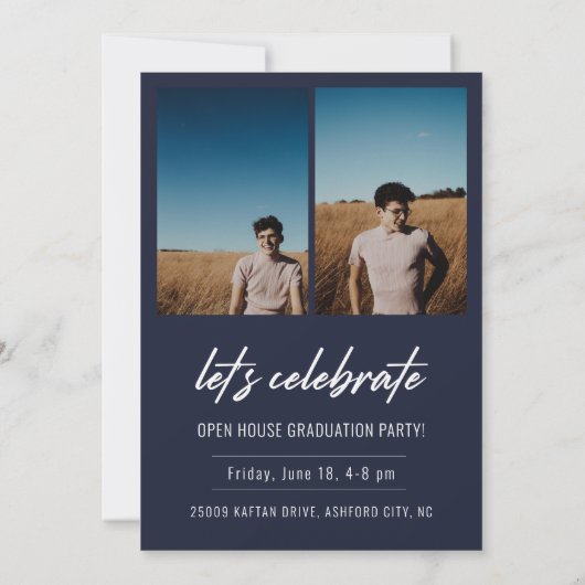 Modern Script Senior Class Photo Afstuderen (Achterkant)