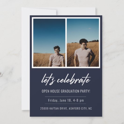 Modern Script Senior Class Photo Afstuderen (Achterkant)